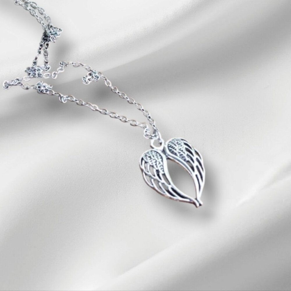 Angel Wing Charm Stainless Steel Necklace